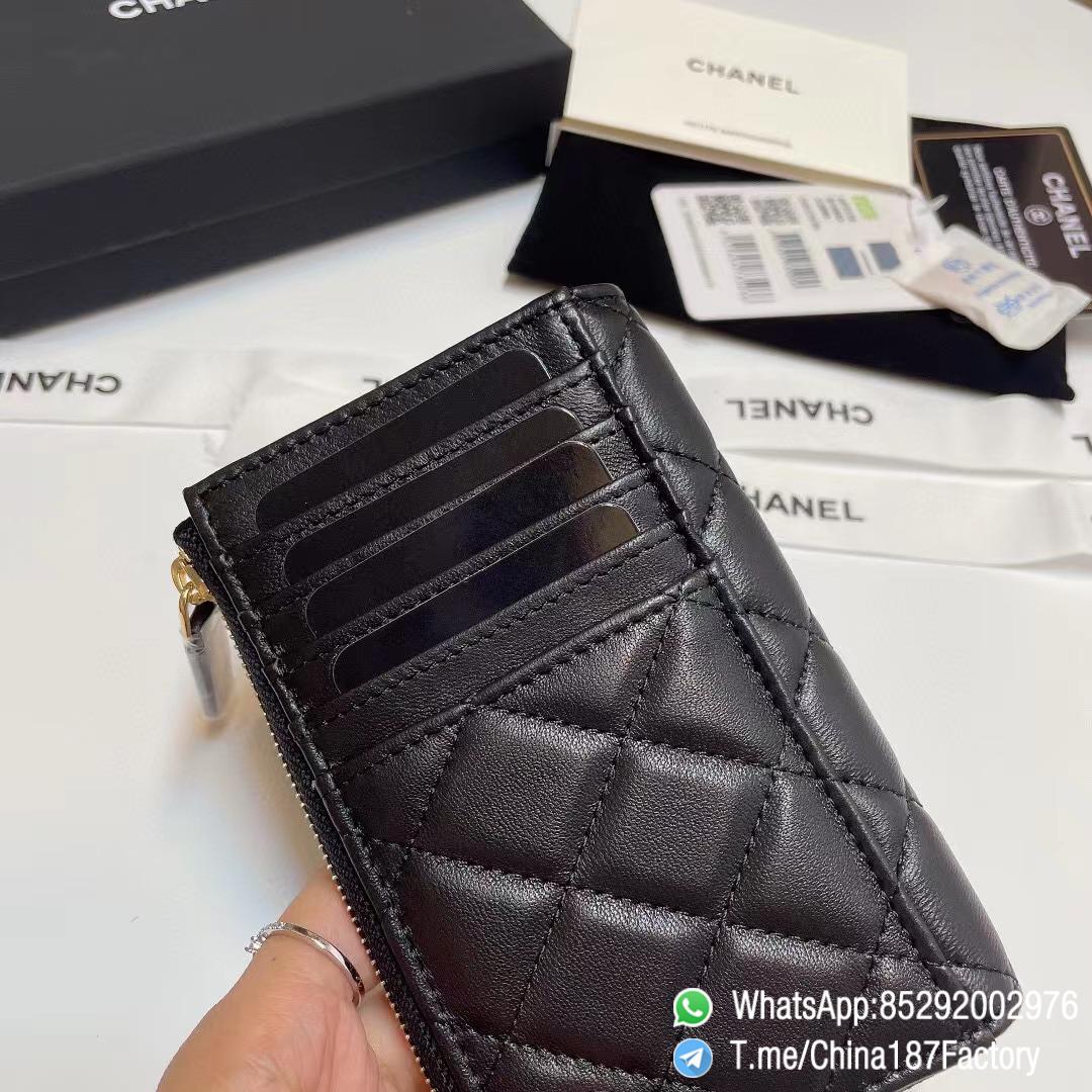 187 Factory Bags Chanel Classic Zipped Coin Purse with Card Slots Black Shiny Lambskin Gold Tone Metal 06 187 Factory Bags Chanel Classic Zipped Coin Purse with Card Slots Black Shiny Lambskin Gold Tone Metal 06
