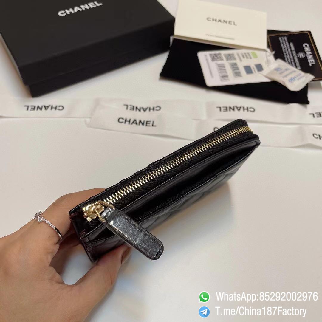 187 Factory Bags Chanel Classic Zipped Coin Purse with Card Slots Black Shiny Lambskin Gold Tone Metal 07 187 Factory Bags Chanel Classic Zipped Coin Purse with Card Slots Black Shiny Lambskin Gold Tone Metal 07