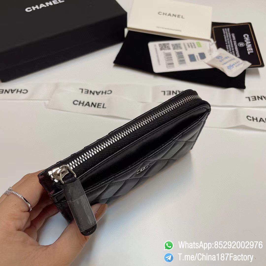 187 Factory Bags Chanel Classic Zipped Coin Purse with Card Slots Black Shiny Lambskin Silver Tone Metal 07 187 Factory Bags Chanel Classic Zipped Coin Purse with Card Slots Black Shiny Lambskin Silver Tone Metal 07