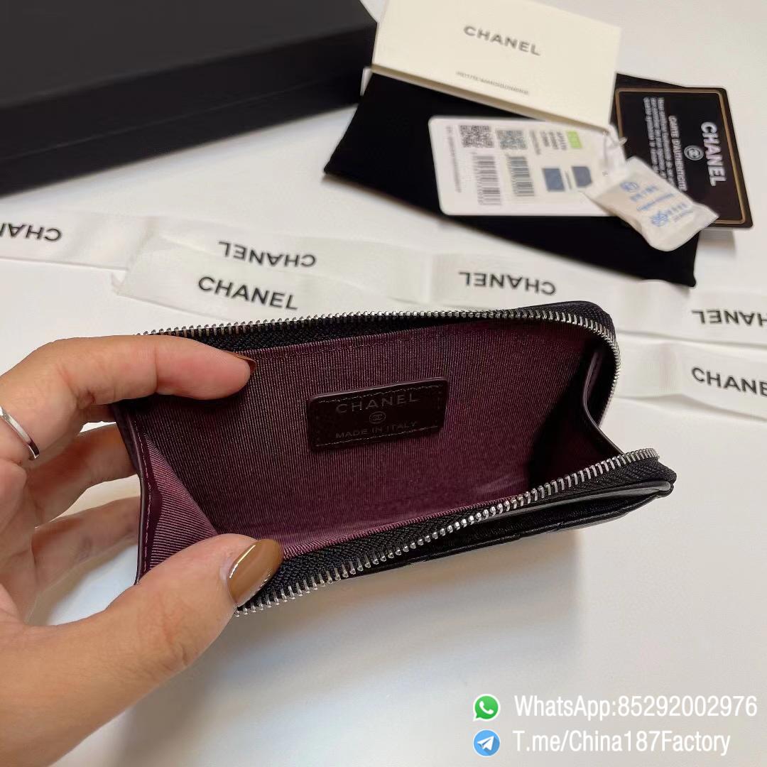 187 Factory Bags Chanel Classic Zipped Coin Purse with Card Slots Black Shiny Lambskin Silver Tone Metal 08 187 Factory Bags Chanel Classic Zipped Coin Purse with Card Slots Black Shiny Lambskin Silver Tone Metal 08
