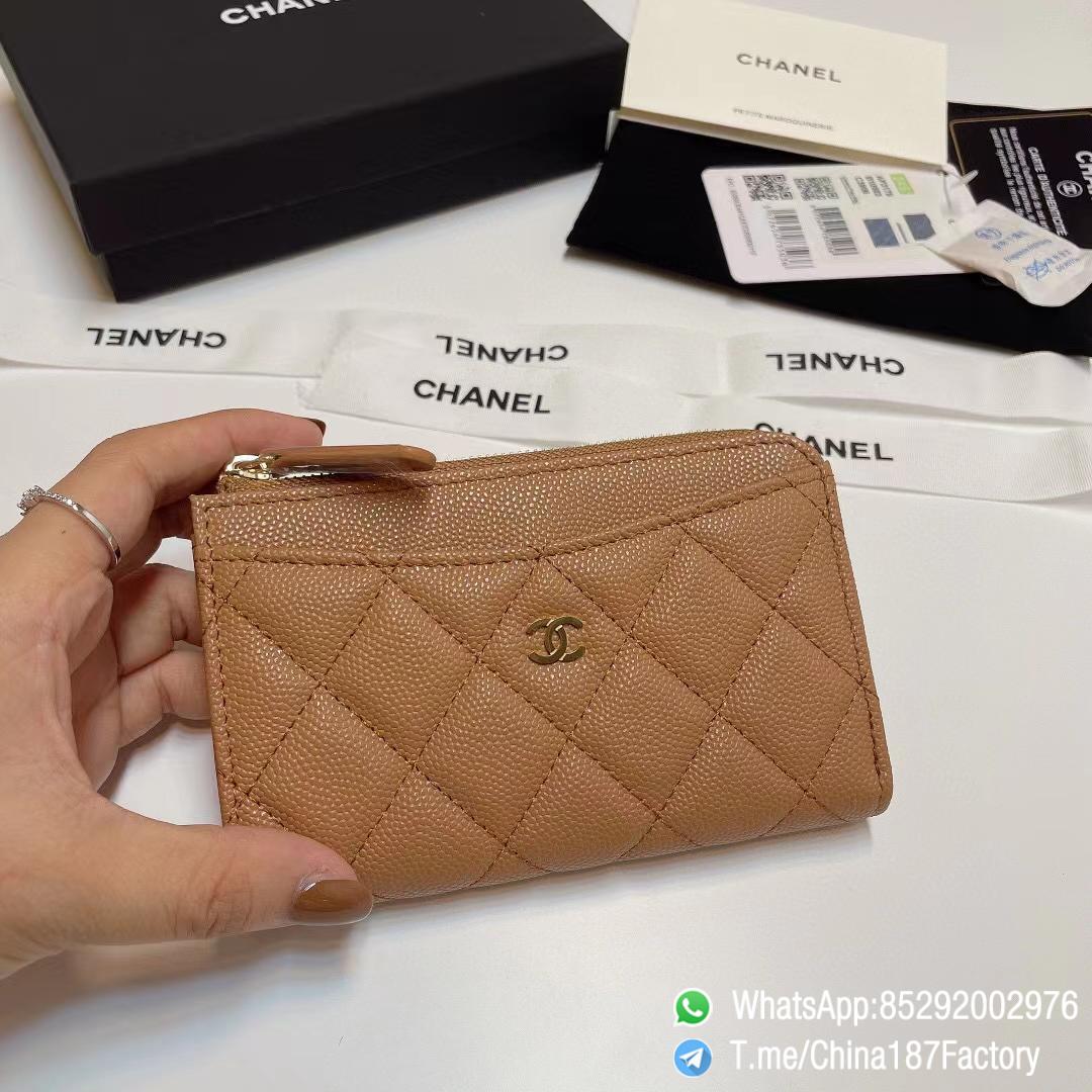 187 Factory Bags Chanel Classic Zipped Coin Purse with Card Slots Brown Grained Shiny Lambskin Gold Tone Metal 01 187 Factory Bags Chanel Classic Zipped Coin Purse with Card Slots Brown Grained Shiny Lambskin Gold Tone Metal 01