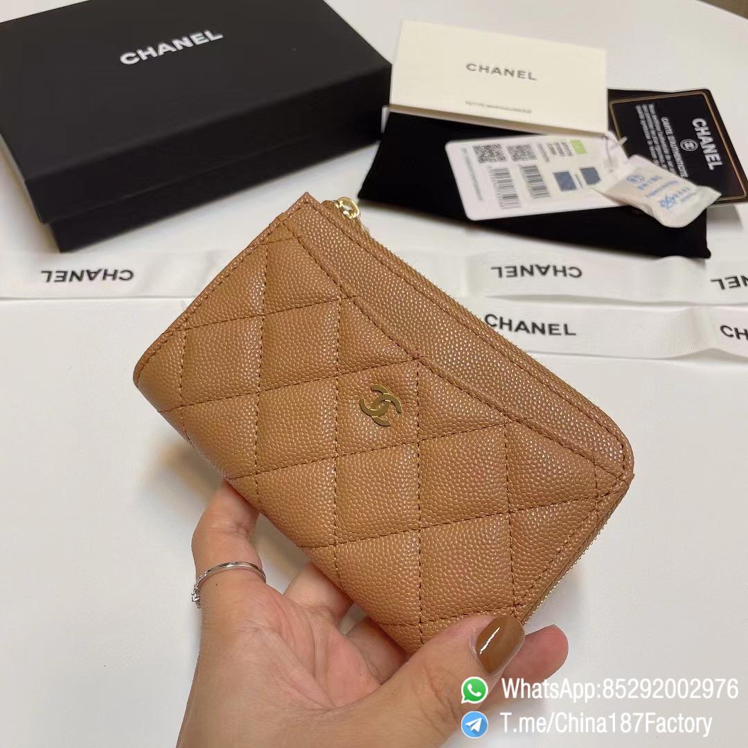187 Factory Bags Chanel Classic Zipped Coin Purse with Card Slots Brown Grained Shiny Lambskin Gold Tone Metal 02 187 Factory Bags Chanel Classic Zipped Coin Purse with Card Slots Brown Grained Shiny Lambskin Gold Tone Metal 02