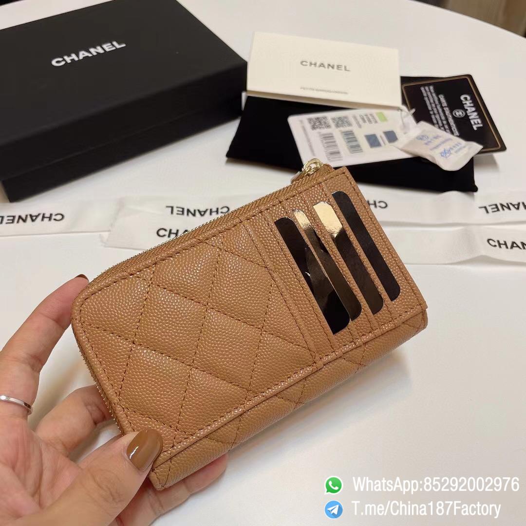187 Factory Bags Chanel Classic Zipped Coin Purse with Card Slots Brown Grained Shiny Lambskin Gold Tone Metal 04 187 Factory Bags Chanel Classic Zipped Coin Purse with Card Slots Brown Grained Shiny Lambskin Gold Tone Metal 04