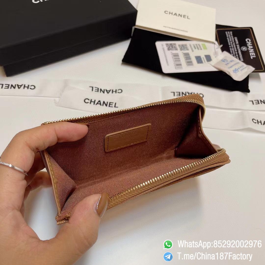 187 Factory Bags Chanel Classic Zipped Coin Purse with Card Slots Brown Grained Shiny Lambskin Gold Tone Metal 08 187 Factory Bags Chanel Classic Zipped Coin Purse with Card Slots Brown Grained Shiny Lambskin Gold Tone Metal 08
