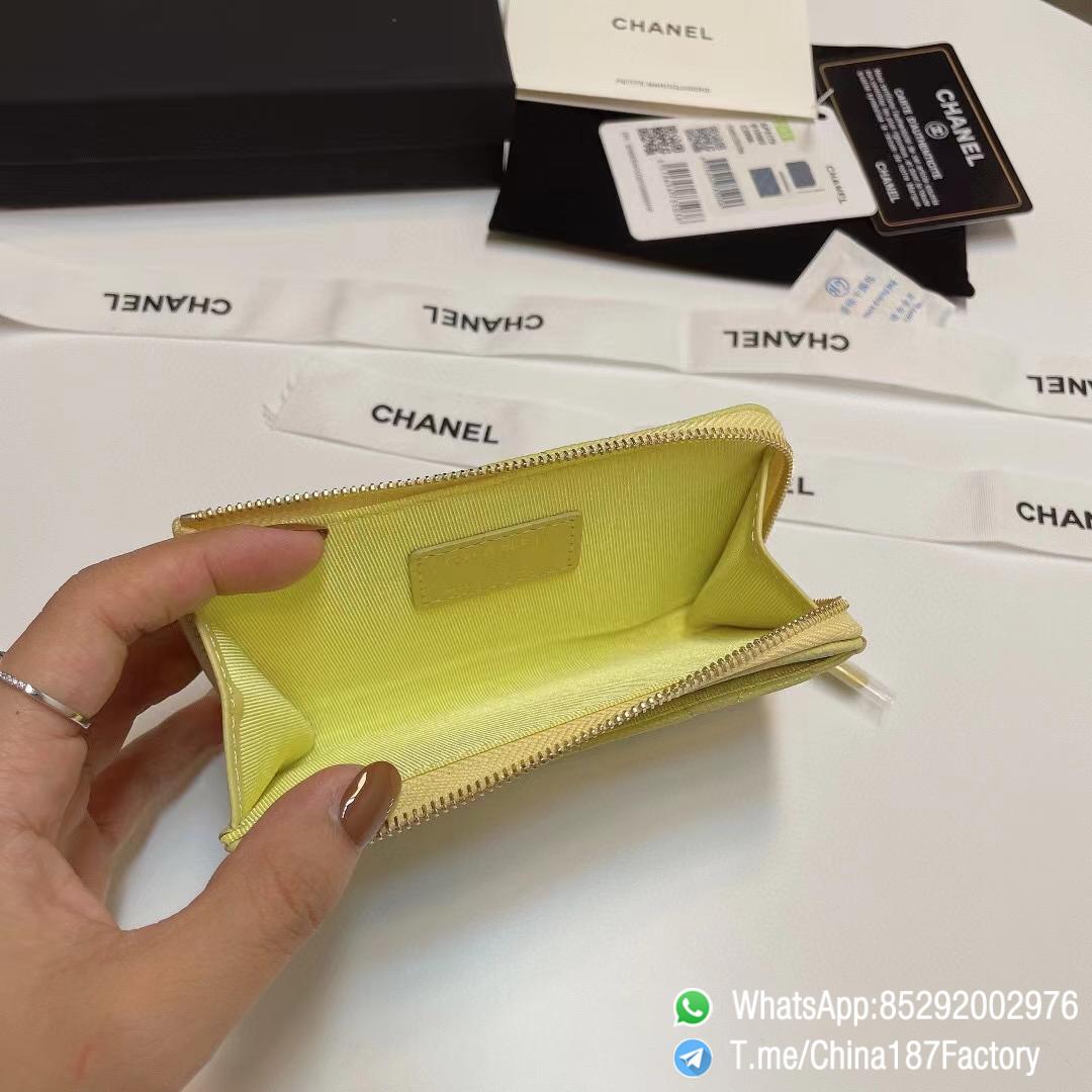 187 Factory Bags Chanel Classic Zipped Coin Purse with Card Slots Jaune Poussin Yellow Grained Shiny Lambskin Gold Tone Metal 08 187 Factory Bags Chanel Classic Zipped Coin Purse with Card Slots Jaune Poussin Yellow Grained Shiny Lambskin Gold Tone Metal 08