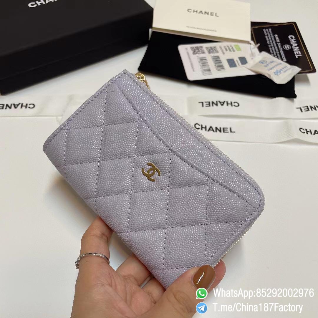 187 Factory Bags Chanel Classic Zipped Coin Purse with Card Slots Lilac Purple Grained Shiny Lambskin Gold Tone Metal 02 187 Factory Bags Chanel Classic Zipped Coin Purse with Card Slots Lilac Purple Grained Shiny Lambskin Gold Tone Metal 02