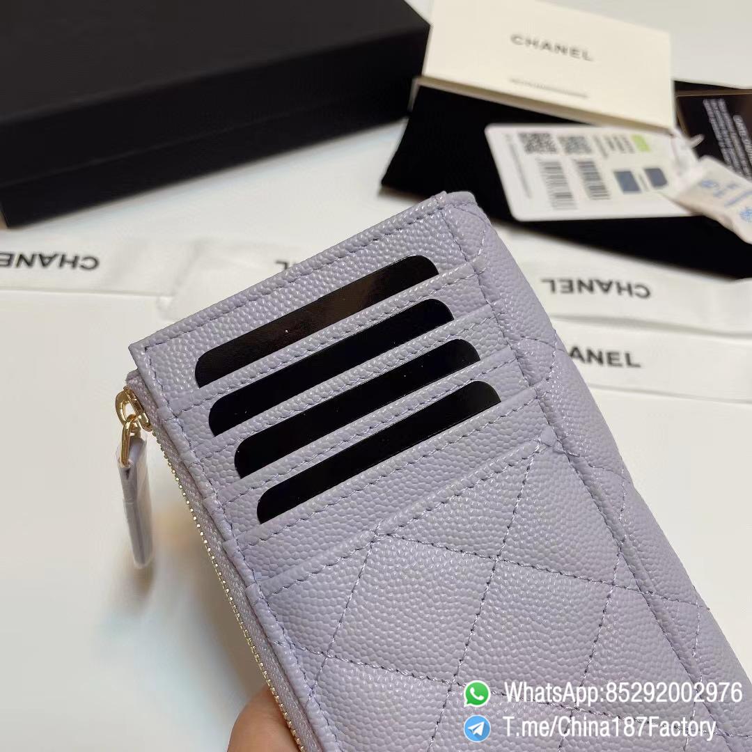 187 Factory Bags Chanel Classic Zipped Coin Purse with Card Slots Lilac Purple Grained Shiny Lambskin Gold Tone Metal 05 187 Factory Bags Chanel Classic Zipped Coin Purse with Card Slots Lilac Purple Grained Shiny Lambskin Gold Tone Metal 05
