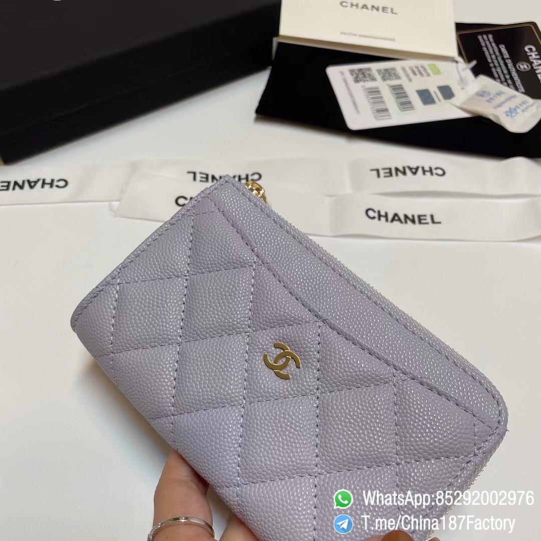 187 Factory Bags Chanel Classic Zipped Coin Purse with Card Slots Lilac Purple Grained Shiny Lambskin Gold Tone Metal 06 187 Factory Bags Chanel Classic Zipped Coin Purse with Card Slots Lilac Purple Grained Shiny Lambskin Gold Tone Metal 06