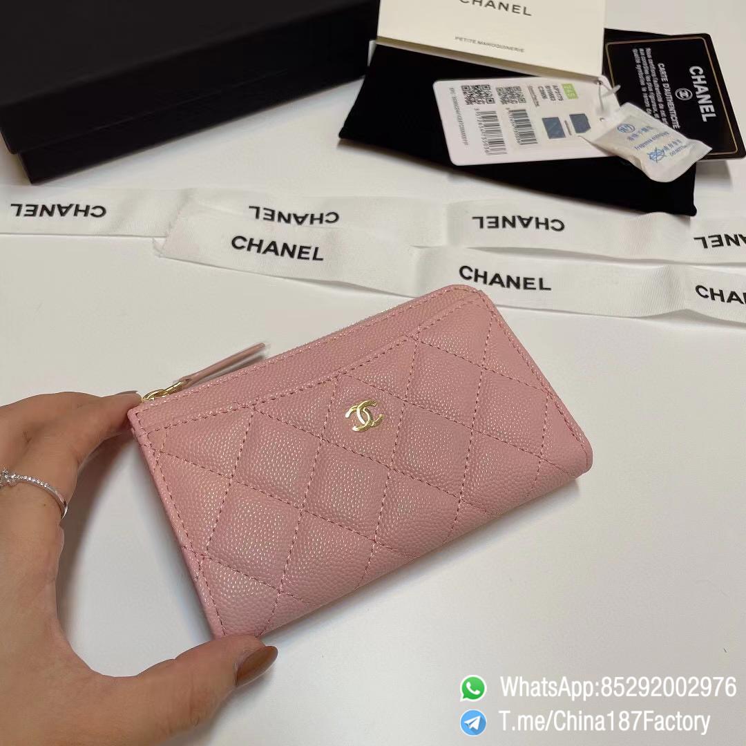187 Factory Bags Chanel Classic Zipped Coin Purse with Card Slots Pink Grained Shiny Lambskin Gold Tone Metal 03 187 Factory Bags Chanel Classic Zipped Coin Purse with Card Slots Pink Grained Shiny Lambskin Gold Tone Metal 03