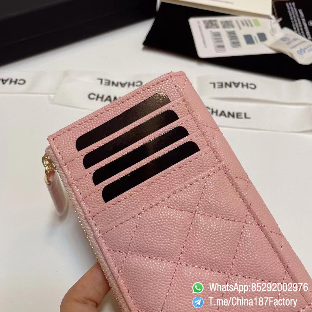 187 Factory Bags Chanel Classic Zipped Coin Purse with Card Slots Pink Grained Shiny Lambskin Gold Tone Metal 06 187 Factory Bags Chanel Classic Zipped Coin Purse with Card Slots Pink Grained Shiny Lambskin Gold Tone Metal 06