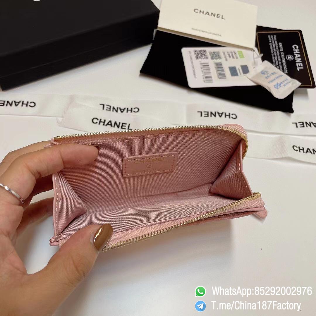 187 Factory Bags Chanel Classic Zipped Coin Purse with Card Slots Pink Grained Shiny Lambskin Gold Tone Metal 08 187 Factory Bags Chanel Classic Zipped Coin Purse with Card Slots Pink Grained Shiny Lambskin Gold Tone Metal 08
