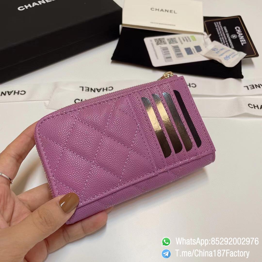 187 Factory Bags Chanel Classic Zipped Coin Purse with Card Slots Purple Grained Shiny Lambskin Gold Tone Metal 05 187 Factory Bags Chanel Classic Zipped Coin Purse with Card Slots Purple Grained Shiny Lambskin Gold Tone Metal 05