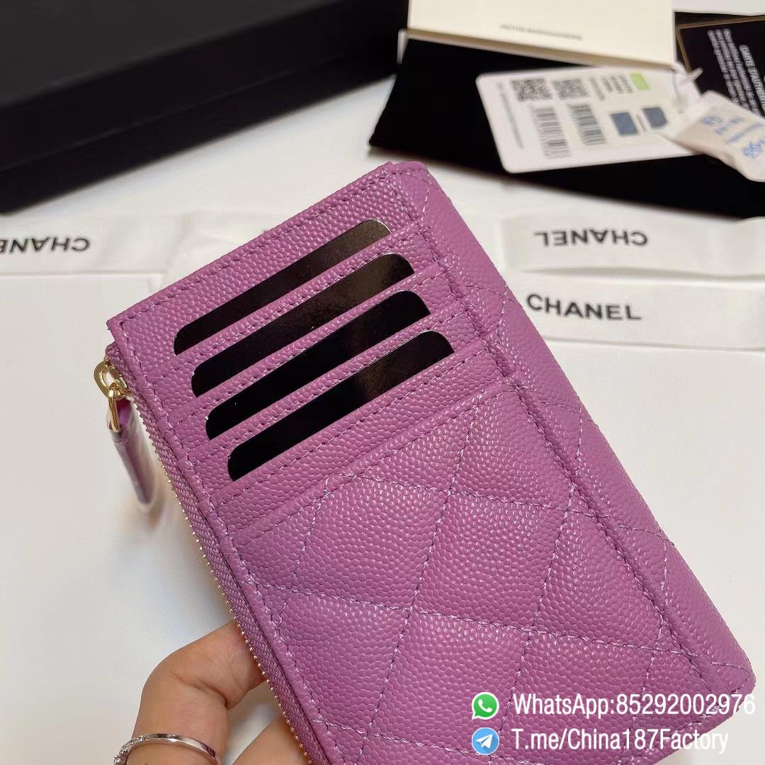 187 Factory Bags Chanel Classic Zipped Coin Purse with Card Slots Purple Grained Shiny Lambskin Gold Tone Metal 06 187 Factory Bags Chanel Classic Zipped Coin Purse with Card Slots Purple Grained Shiny Lambskin Gold Tone Metal 06