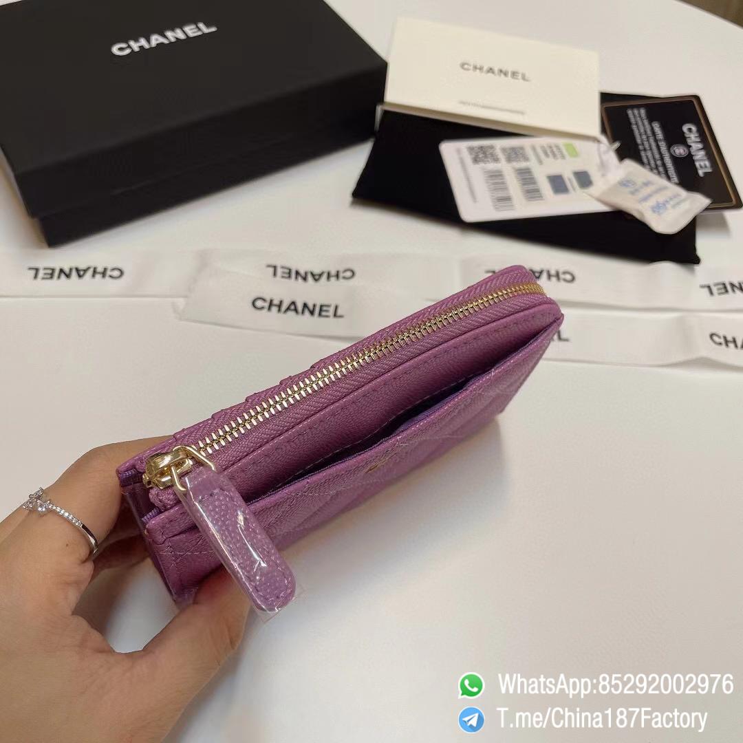 187 Factory Bags Chanel Classic Zipped Coin Purse with Card Slots Purple Grained Shiny Lambskin Gold Tone Metal 07 187 Factory Bags Chanel Classic Zipped Coin Purse with Card Slots Purple Grained Shiny Lambskin Gold Tone Metal 07