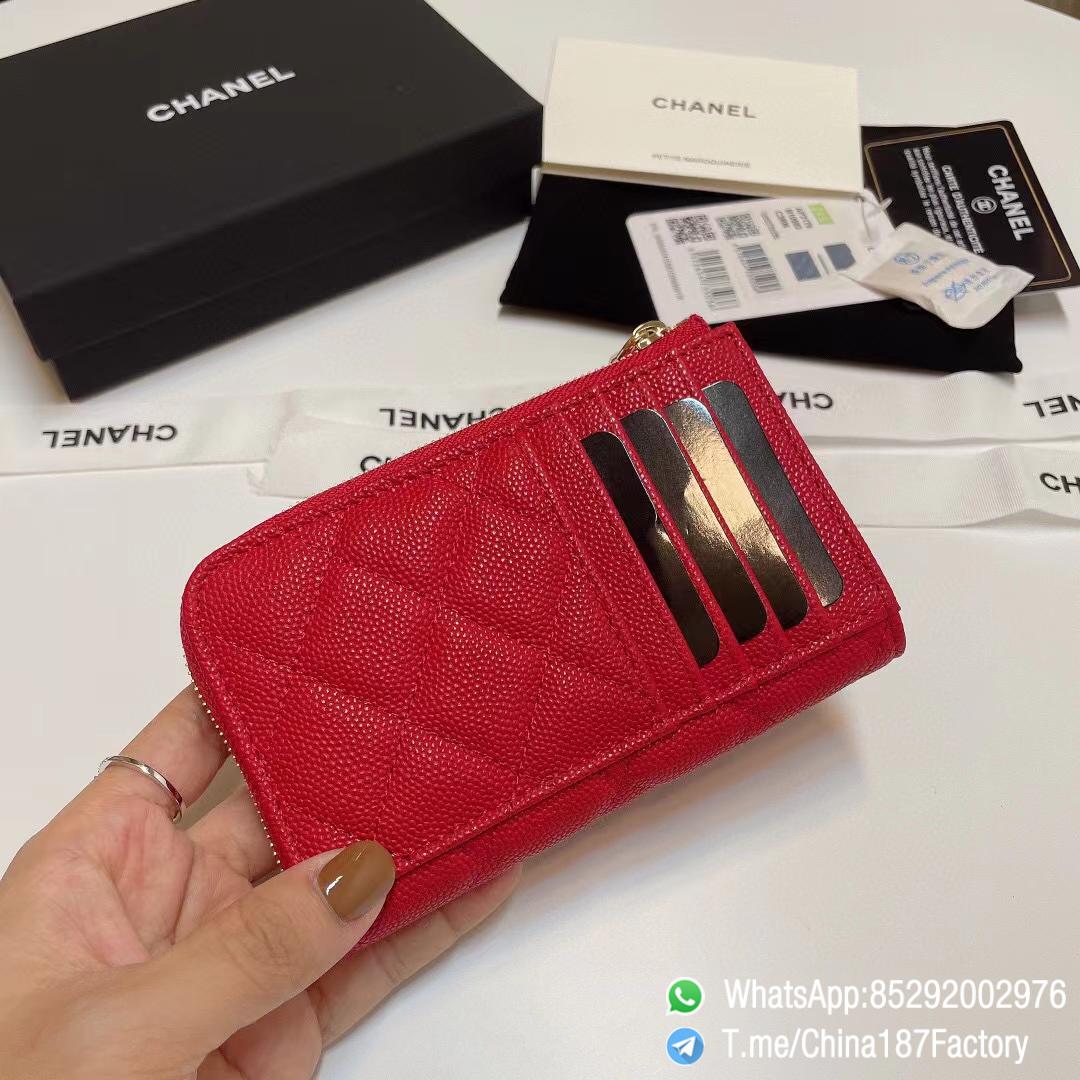 187 Factory Bags Chanel Classic Zipped Coin Purse with Card Slots Red Grained Shiny Lambskin Gold Tone Metal 04 187 Factory Bags Chanel Classic Zipped Coin Purse with Card Slots Red Grained Shiny Lambskin Gold Tone Metal 04
