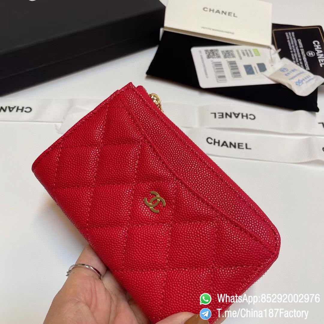187 Factory Bags Chanel Classic Zipped Coin Purse with Card Slots Red Grained Shiny Lambskin Gold Tone Metal 05 187 Factory Bags Chanel Classic Zipped Coin Purse with Card Slots Red Grained Shiny Lambskin Gold Tone Metal 05