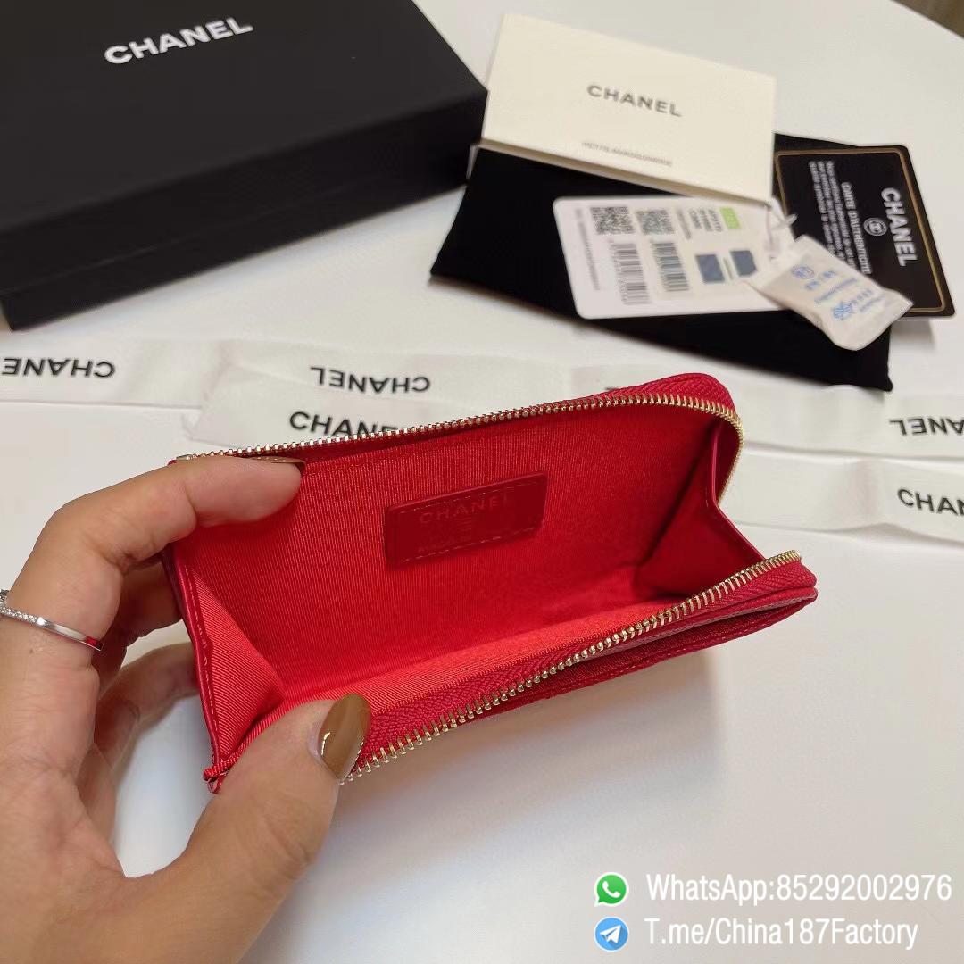 187 Factory Bags Chanel Classic Zipped Coin Purse with Card Slots Red Grained Shiny Lambskin Gold Tone Metal 08 187 Factory Bags Chanel Classic Zipped Coin Purse with Card Slots Red Grained Shiny Lambskin Gold Tone Metal 08