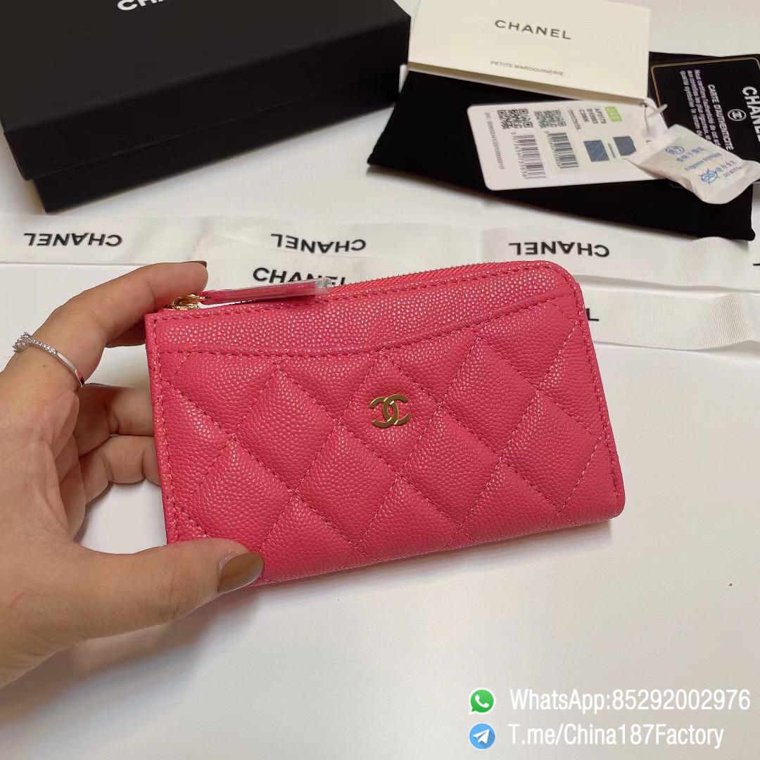 187 Factory Bags Chanel Classic Zipped Coin Purse with Card Slots Rose Lipstick Grained Shiny Lambskin Gold Tone Metal 01 187 Factory Bags Chanel Classic Zipped Coin Purse with Card Slots Rose Lipstick Grained Shiny Lambskin Gold Tone Metal 01