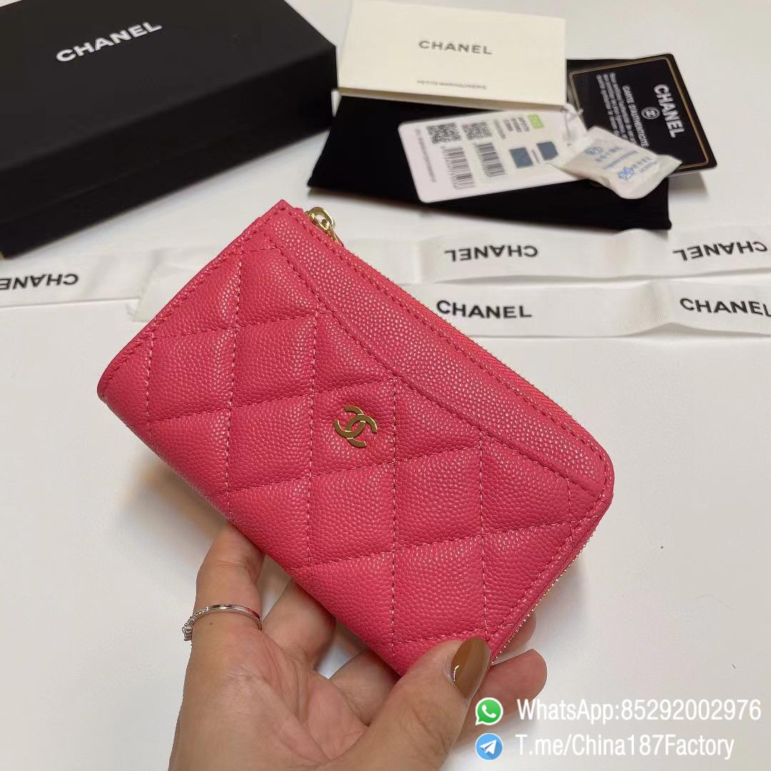 187 Factory Bags Chanel Classic Zipped Coin Purse with Card Slots Rose Lipstick Grained Shiny Lambskin Gold Tone Metal 02 187 Factory Bags Chanel Classic Zipped Coin Purse with Card Slots Rose Lipstick Grained Shiny Lambskin Gold Tone Metal 02