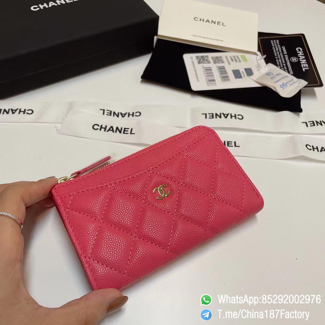 187 Factory Bags Chanel Classic Zipped Coin Purse with Card Slots Rose Lipstick Grained Shiny Lambskin Gold Tone Metal 03 187 Factory Bags Chanel Classic Zipped Coin Purse with Card Slots Rose Lipstick Grained Shiny Lambskin Gold Tone Metal 03