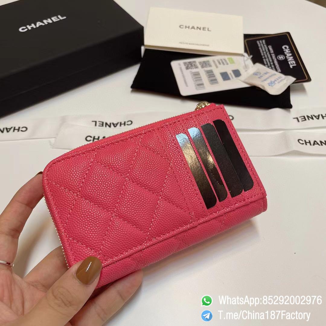 187 Factory Bags Chanel Classic Zipped Coin Purse with Card Slots Rose Lipstick Grained Shiny Lambskin Gold Tone Metal 04 187 Factory Bags Chanel Classic Zipped Coin Purse with Card Slots Rose Lipstick Grained Shiny Lambskin Gold Tone Metal 04