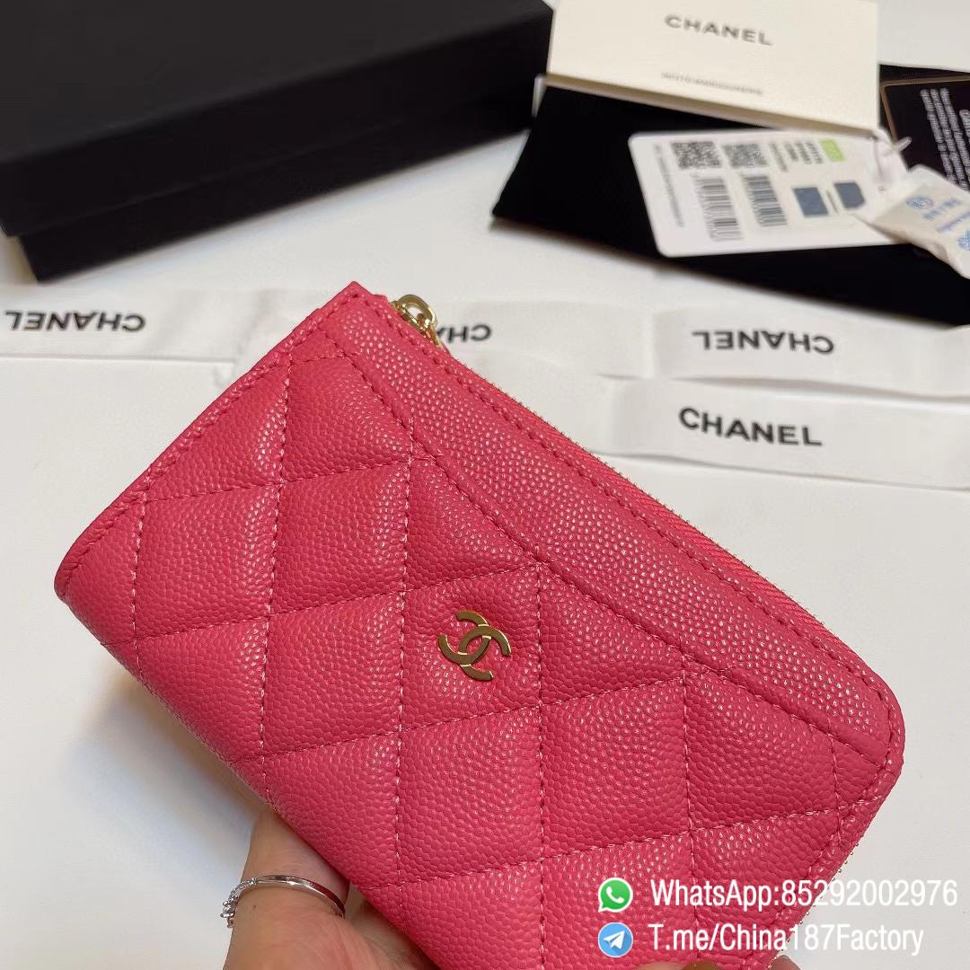 187 Factory Bags Chanel Classic Zipped Coin Purse with Card Slots Rose Lipstick Grained Shiny Lambskin Gold Tone Metal 05 187 Factory Bags Chanel Classic Zipped Coin Purse with Card Slots Rose Lipstick Grained Shiny Lambskin Gold Tone Metal 05