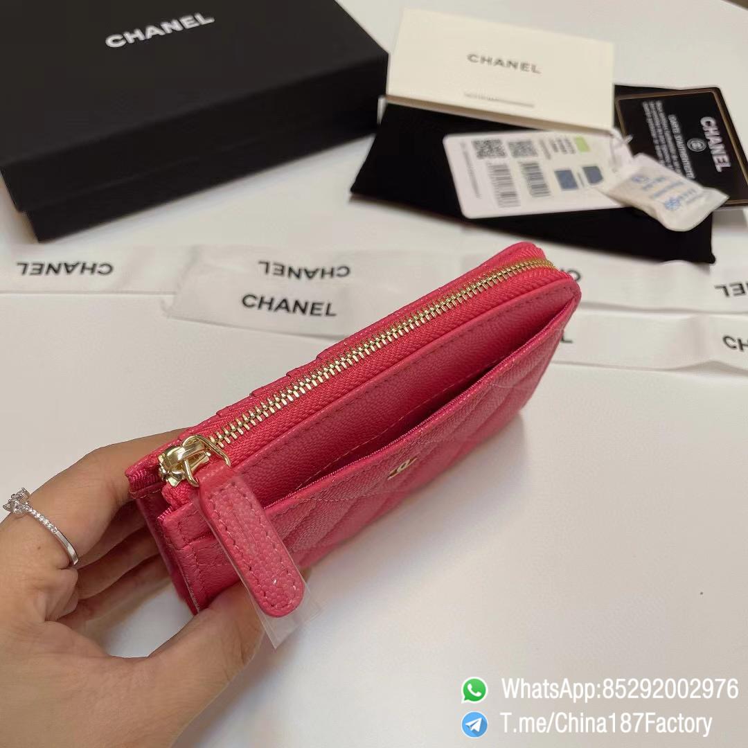 187 Factory Bags Chanel Classic Zipped Coin Purse with Card Slots Rose Lipstick Grained Shiny Lambskin Gold Tone Metal 07 187 Factory Bags Chanel Classic Zipped Coin Purse with Card Slots Rose Lipstick Grained Shiny Lambskin Gold Tone Metal 07