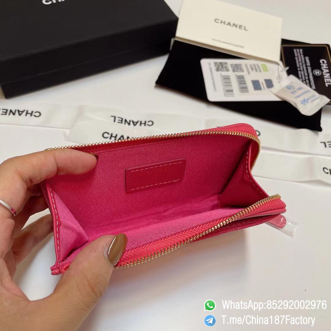 187 Factory Bags Chanel Classic Zipped Coin Purse with Card Slots Rose Lipstick Grained Shiny Lambskin Gold Tone Metal 08 187 Factory Bags Chanel Classic Zipped Coin Purse with Card Slots Rose Lipstick Grained Shiny Lambskin Gold Tone Metal 08