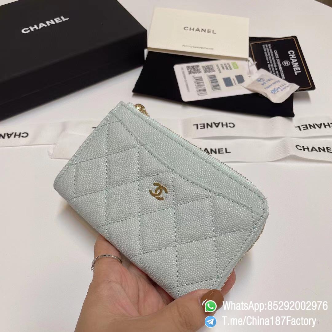187 Factory Bags Chanel Classic Zipped Coin Purse with Card Slots Sky Blue Grained Shiny Lambskin Gold Tone Metal 02 187 Factory Bags Chanel Classic Zipped Coin Purse with Card Slots Sky Blue Grained Shiny Lambskin Gold Tone Metal 02