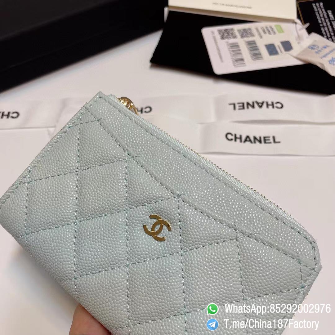 187 Factory Bags Chanel Classic Zipped Coin Purse with Card Slots Sky Blue Grained Shiny Lambskin Gold Tone Metal 05 187 Factory Bags Chanel Classic Zipped Coin Purse with Card Slots Sky Blue Grained Shiny Lambskin Gold Tone Metal 05