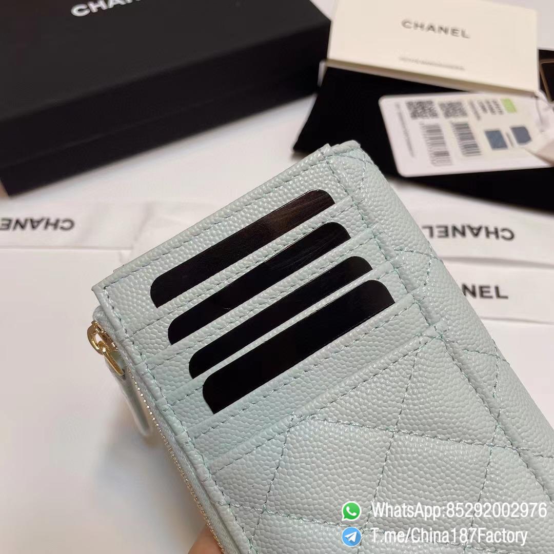 187 Factory Bags Chanel Classic Zipped Coin Purse with Card Slots Sky Blue Grained Shiny Lambskin Gold Tone Metal 06 187 Factory Bags Chanel Classic Zipped Coin Purse with Card Slots Sky Blue Grained Shiny Lambskin Gold Tone Metal 06