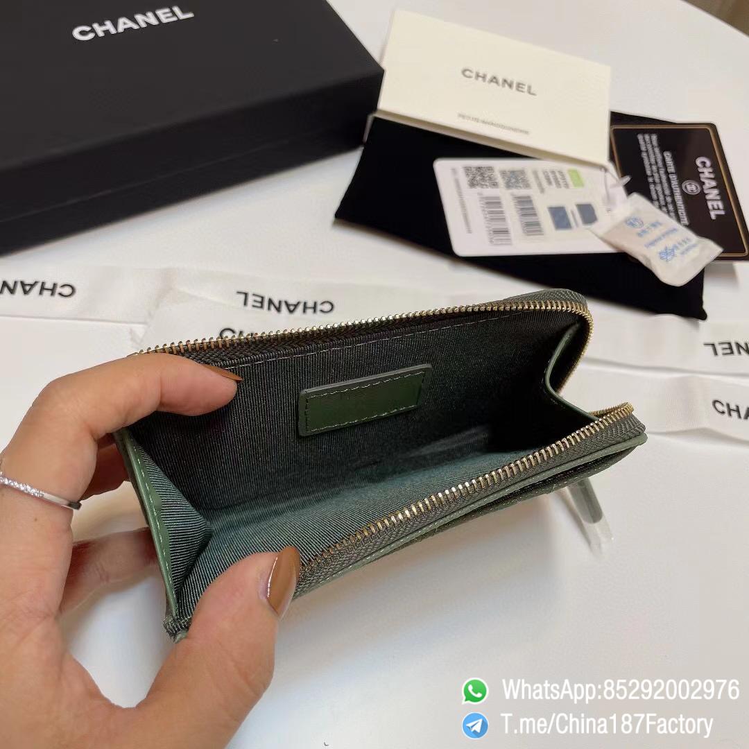 187 Factory Bags Chanel Classic Zipped Coin Purse with Card Slots Vert Benghal Green Grained Shiny Lambskin Gold Tone Metal 08 187 Factory Bags Chanel Classic Zipped Coin Purse with Card Slots Vert Benghal Green Grained Shiny Lambskin Gold Tone Metal 08