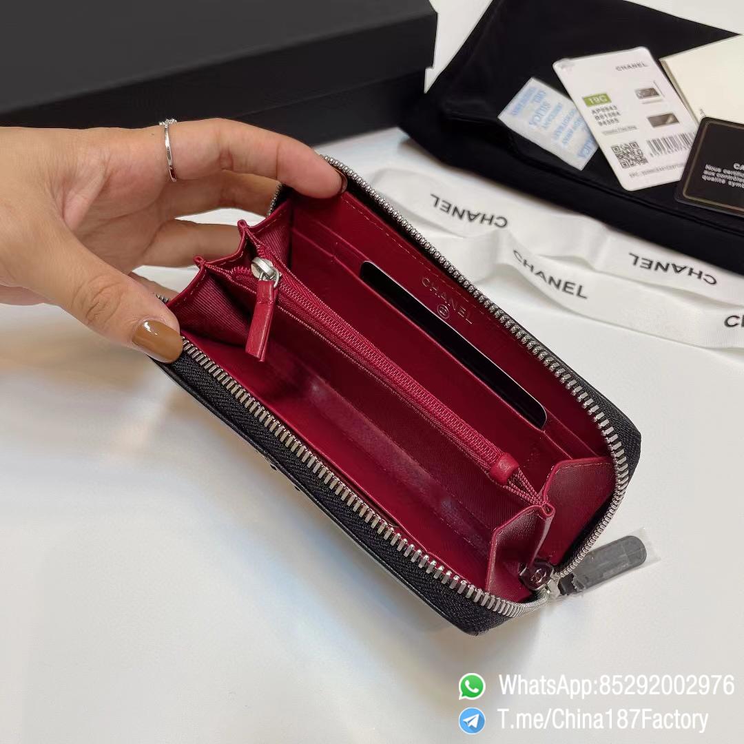 187 Factory Middle Chanel 19 Zipped Wallet Black Shiny Lambskin Silver Tone Metal 07 187 Factory Middle Chanel 19 Zipped Wallet Black Shiny Lambskin Silver Tone Metal 07