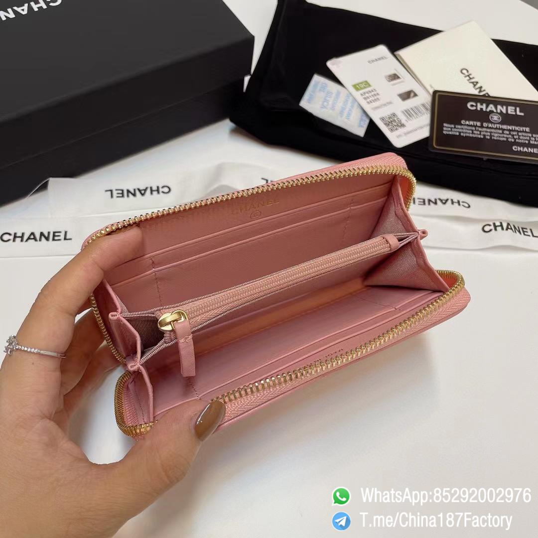 187 Factory Middle Chanel 19 Zipped Wallet Pink Shiny Lambskin Gold Tone Metal 06 187 Factory Middle Chanel 19 Zipped Wallet Pink Shiny Lambskin Gold Tone Metal 06