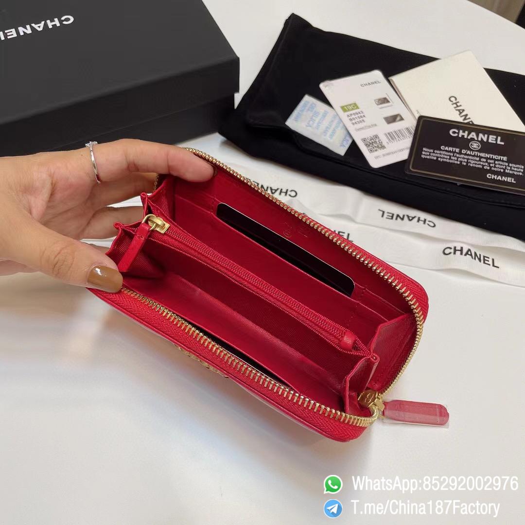 187 Factory Middle Chanel 19 Zipped Wallet Red Shiny Lambskin Gold Tone Metal 07 187 Factory Middle Chanel 19 Zipped Wallet Red Shiny Lambskin Gold Tone Metal 07