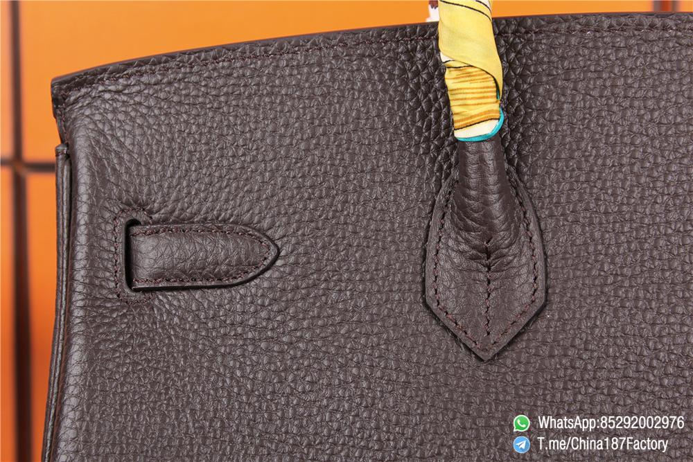 187 Factory Bag 35cm Birkin Litchi Textures Brown color Gold hardware 007 187 Factory Bag 35cm Birkin Litchi Textures Brown color Gold hardware 007