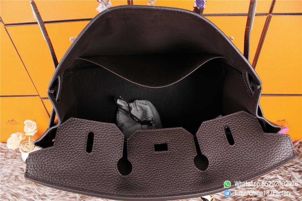 187 Factory Bag 35cm Birkin Litchi Textures Brown color Gold hardware 008 187 Factory Bag 35cm Birkin Litchi Textures Brown color Gold hardware 008