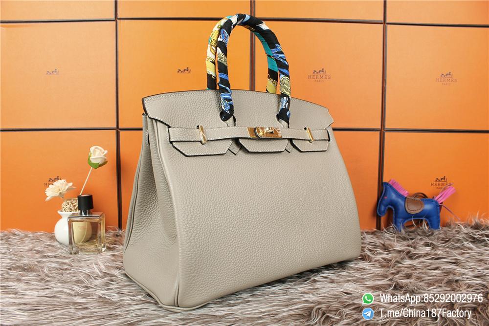 187 factory Bag 35cm Birkin Litchi Textures Beige Color Gold hardware 002 187 factory Bag 35cm Birkin Litchi Textures Beige Color Gold hardware 002